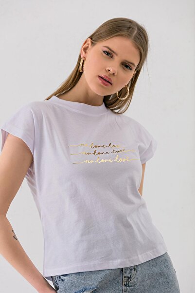 ŞİMAL Tricou de damă cu imprimeu folie - 250036