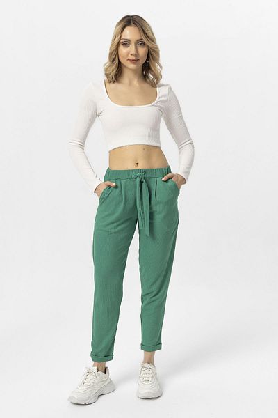 ŞİMAL Women's Double Leg Pocketed Linen Trousers 250042   -