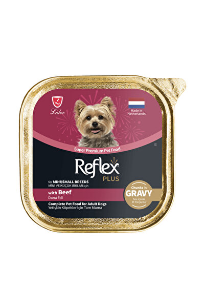 Reflex Plus Sos İçinde Et Parçacıklı Dana Etli Mini ve Küçük Irklar İçin Yetişkin Köpek Yaş Maması 8