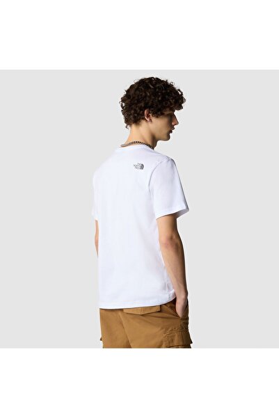 THE NORTH FACE Tricou alb pentru bărbați - F0a87ntfn41-r, Mountain Line, M/S/S, Tricou