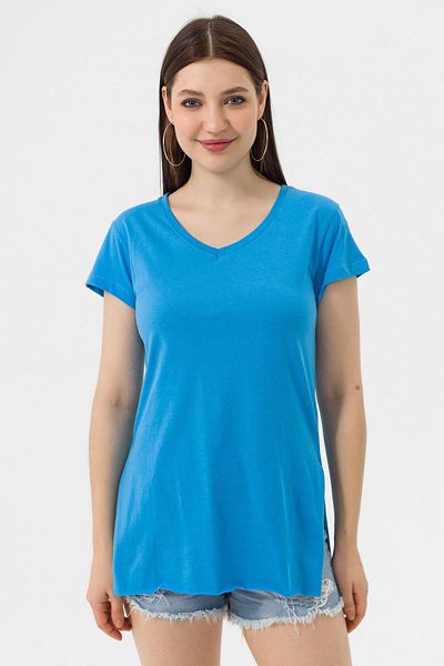 ŞİMAL Tricou de damă cu decolteu în V cu fantă laterală 240095   -