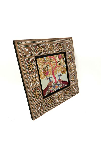 Sadrazam Peacocks Printed Mdf Table 20X20 Krg-161