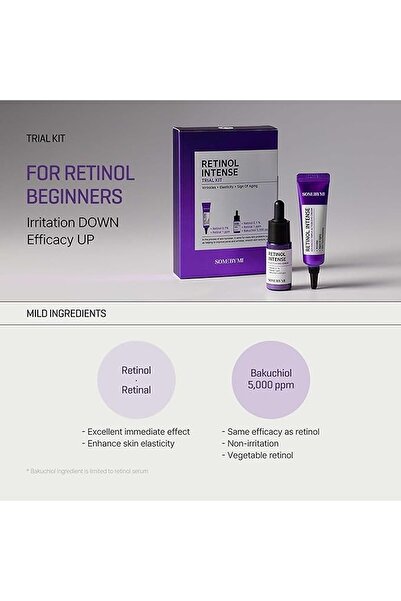 Some By Mi Korean Retinol Intense Trial Kit - Mild Korean 0.1% Retinol Face Serum & Eye Cream -10Ml