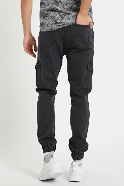 SERAZAT Cargo Pants Men's Anthracite Jogger Pants Side Pocket Trousers