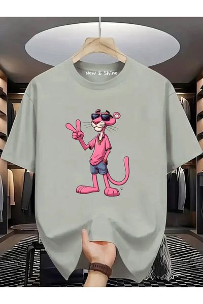 New Shine Μπλουζάκι με στάμπα Pink Panther Oversize