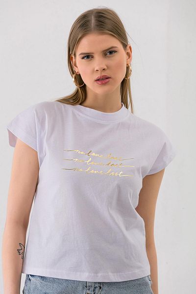 ŞİMAL Дамска тениска с фолиен печат - 250036