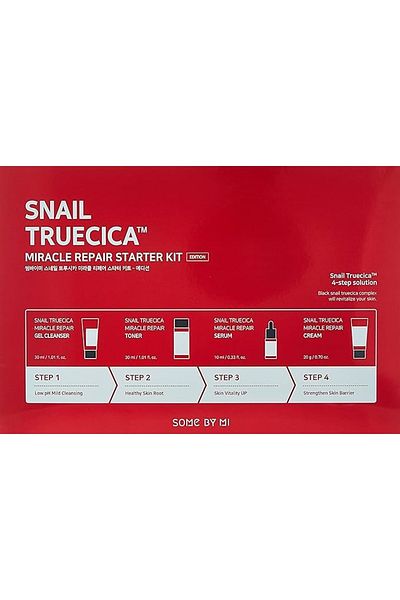 Some By Mi Korean Snail Truecica Miracle Repair Starter Kit - Toner + Serum + Gel Cleanser + Cream