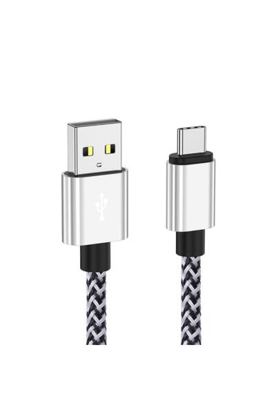 Choice كابل USB Type C أبيض بطول 1 متر، سلك شاحن بطارية سريع الشحن، كابل بيان...