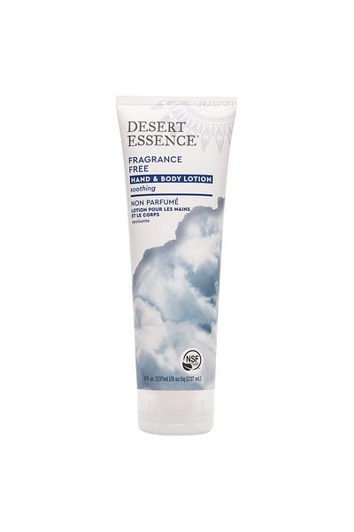 Desert Essence Fragrance-Free Hand & Body Lotion - 8 Fl Oz - Aloe, Shea, Green Tea, Coconut, Jojoba