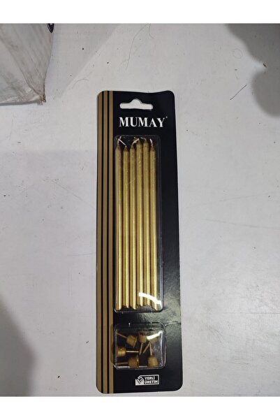 MUMAY 15 Cm Altın Rengi Mum
