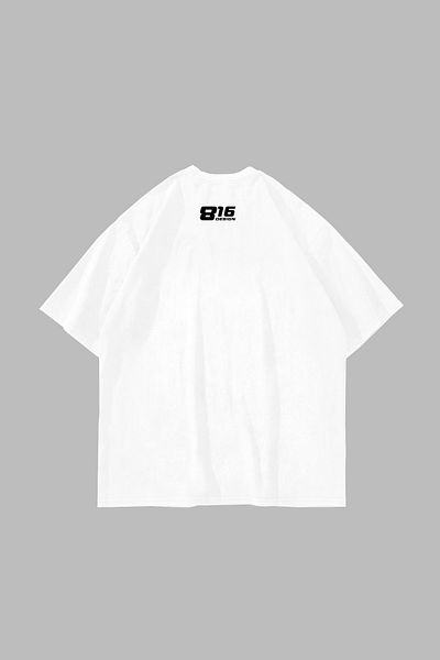 Sekizbiraltı Λευκό μπλουζάκι 816 Stars Printed Oversize Unisex