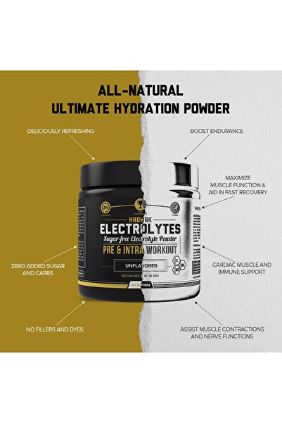 MMA Nutrition HRDWRK - Electrolytes Powder Keto Hydration, Sugar Free, Magnesium, Potassium, Sodium - 100 Servings