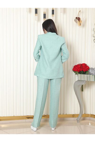 LOVELF Seersucker Fabric Handle Drawstring Suit Water Green
