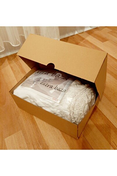 Gelincik Çeyiz Baza Fırfırı, Baza Eteği, Yatak Eteği, Dantelli, Tek Kişilik, 40x700cm.