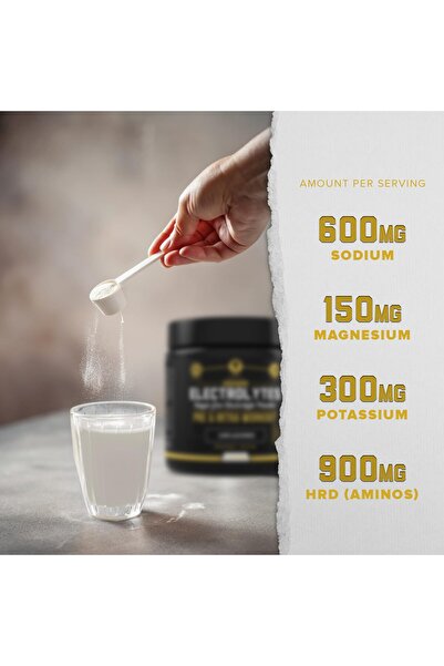 MMA Nutrition HRDWRK - Electrolytes Powder Keto Hydration, Sugar Free, Magnesium, Potassium, Sodium - 100 Servings