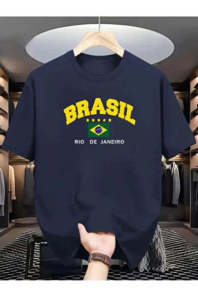 Alviora Unisex Brazil Baskılı Oversize T-shirt