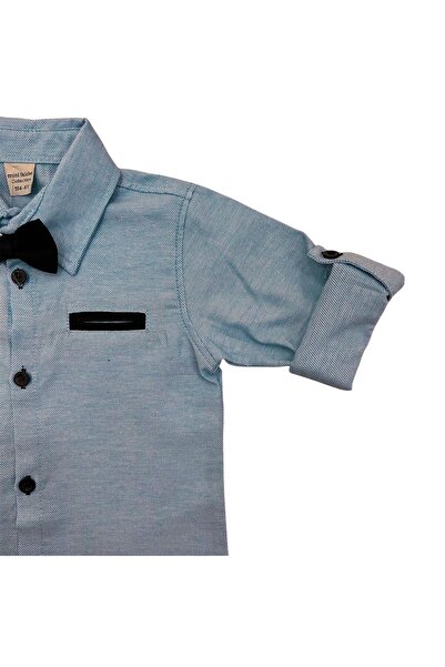 Baby Erkek Çocuk Oxford Gömlek Pantolon Papyonlu Slopet Askılı 4 Lü Set Takım