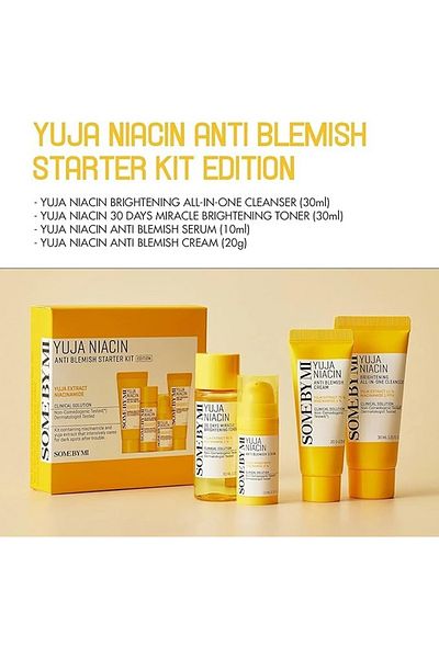 Some By Mi Korean Yuja Niacin Anti-Blemish Starter Kit - Toner + Serum + Gel Cream + Sleeping Mask