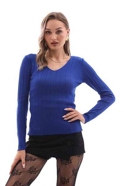 ŞİMAL Women's V-Neck Ribbed Sweater -245009