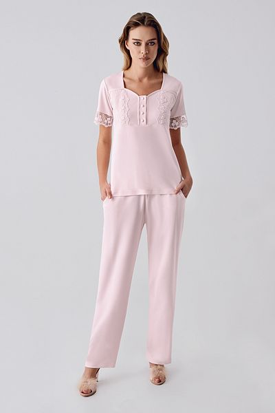 PERİN 321- 3-Piece Combed Nightgown Set