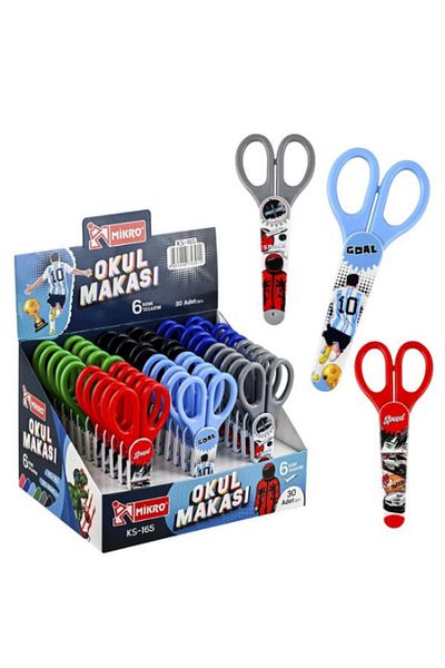 Glanart 1 Child Scissors with Micro-Protection Cap 14 cm Male Model Steel Tip