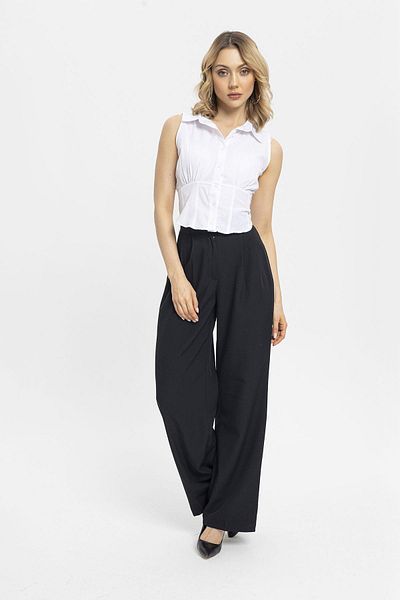 ŞİMAL Wide Leg Fabric Trousers - Velcro Detail, Women's, 245213
