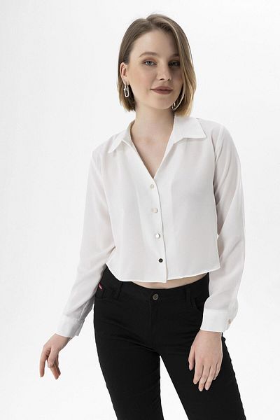 ŞİMAL Cămașă largi scurtă cu nasturi de damă 250395   -