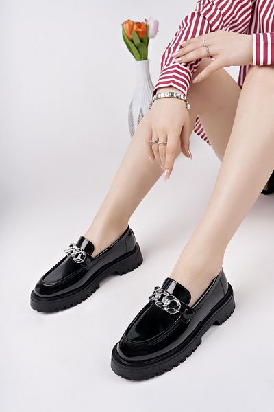 MUGGO Γυναικεία Loafer παπούτσια Crasher Thick Sole Buckle Daily Casual Moccasin