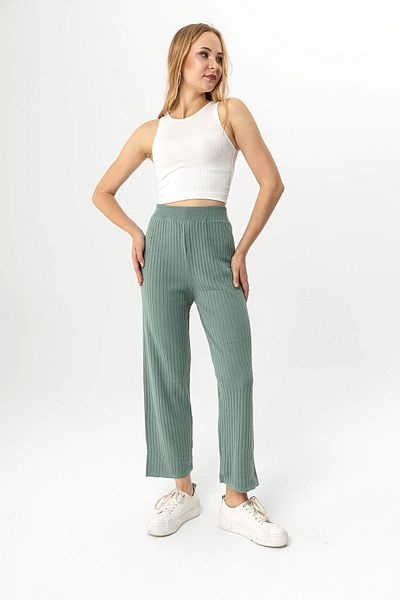 ŞİMAL Pantaloni tricotați de damă cu nervuri
