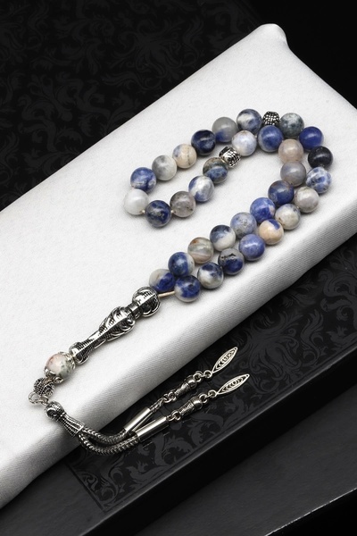 Şifalıtaş Sodalit piatră naturală Tasbih 8 mm tăiat sferă