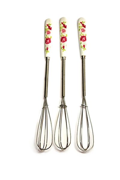 MOTİFİLLA HARMAN Mini Whisks - 20 cm with Porcelain Handle, 3 Units