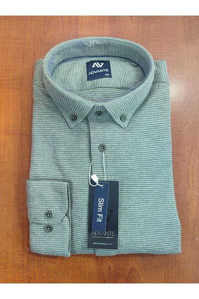 ADVANTE GÜNCÜOĞLU ΜΑΚΡΥΜΑΝΙΚΟ SLIM FIT GOFRE ΥΦΑΣΜΑ ΕΠΟΧΙΚΟ ΑΝΔΡΙΚΟ ΑΘΛΗΤΙΚΟ ΠΟΥΚΑΜΙΣΟ