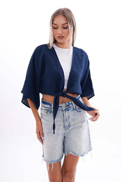 ŞİMAL Γυναικείο μπολερό μουσελίνας με δέσιμο μπροστά 250000 -