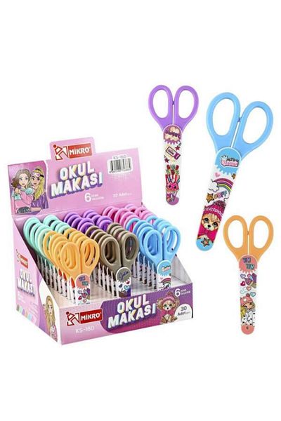 Glanart 1 Micro-Clamshell Child Scissors 14 cm Female Child Model Steel Insert