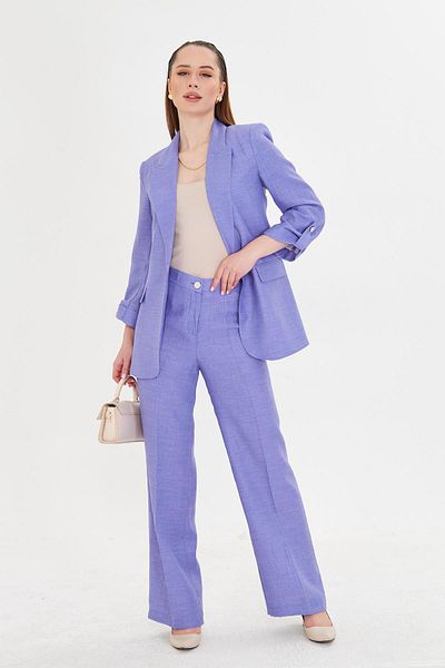 LOVELF Costum cu mâneci din țesătură Seersucker Lavandă