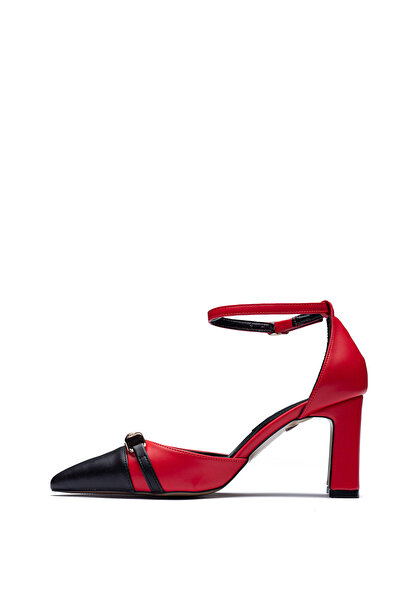 Dedos 2020 Kadın Stiletto Sivri Burun Bilekten Baglamalı Tokalı Topuklu Ayakkabı