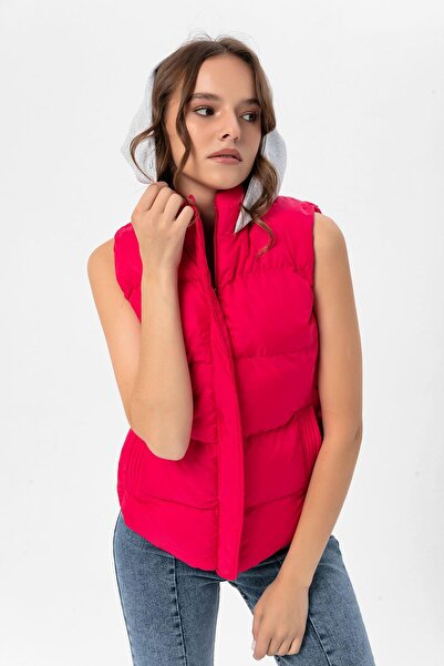 ŞİMAL Dámská nafukovací vesta z česané bavlny s kapucí a gelovou výplní 235000 -