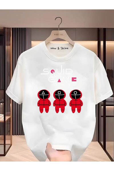 New Shine 1 tricou este un cadou pentru achiziții de 6 sau mai sus în coș - Tricou oversize cu imprimeu Squid Game