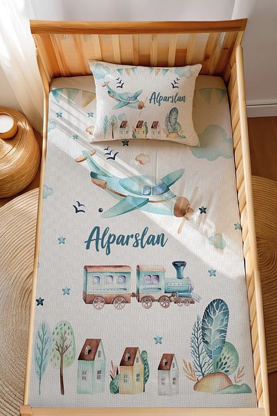 Homamia Montessori Pique Set Jacquard 100% Cotton Airplane