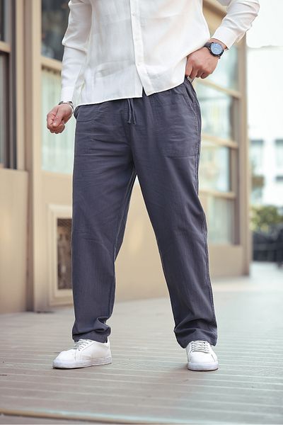 COMBİNE MİCHAİL Pantaloni bărbați din in, afumati