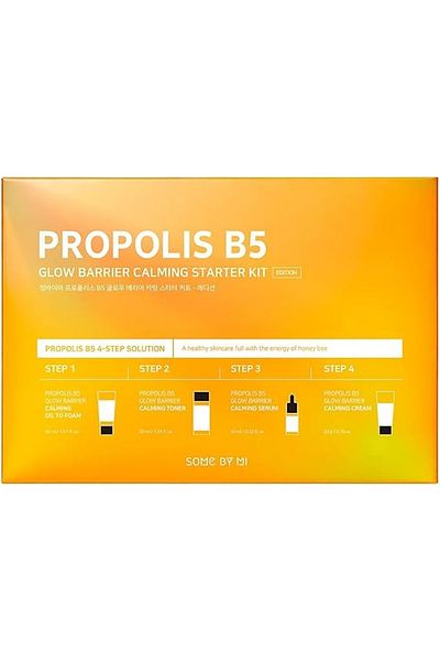 Some By Mi Korean Propolis B5 Glow Barrier Calming Starter Kit - Glow Oil + Toner + Serum + Cream
