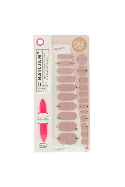 Vika Nailjam , Gel Nail Strips For Nails & Toenails, Naked Cake, 38 Strips