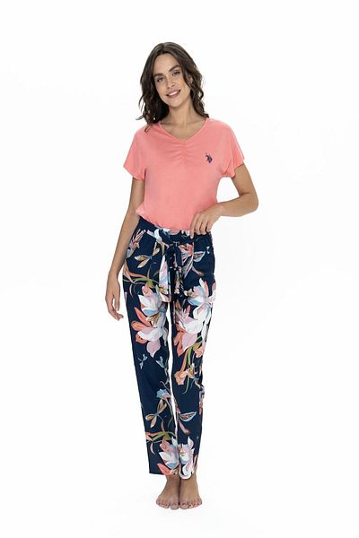 U.S. Polo Assn. Licensed New Season Women's V-Neck Pajama Set