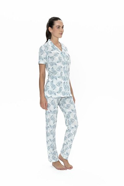 U.S. Polo Assn. Costum de pijama cu guler cu plăcuță pentru femei, licențiat New Season