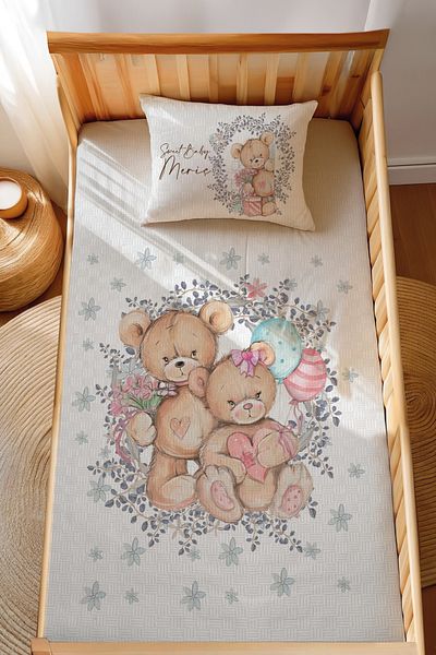 Homamia 100% Cotton Montessori Pique Set with Cute Bears