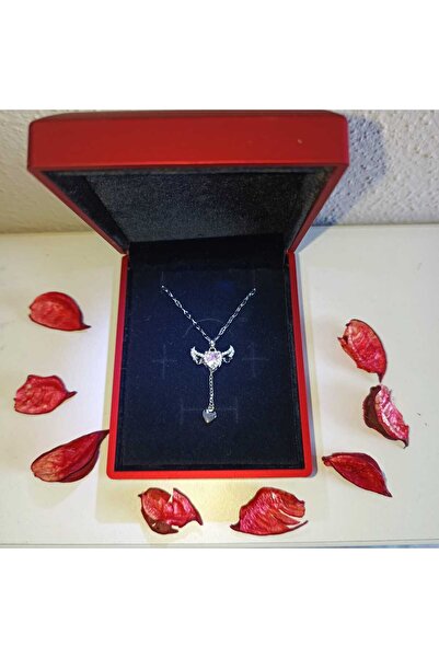 JUPİTER HOME ışıklı Kutuda Pembe Taşlı Kanatlı Oynar Başlı Çelik Kolye 14 Şub...