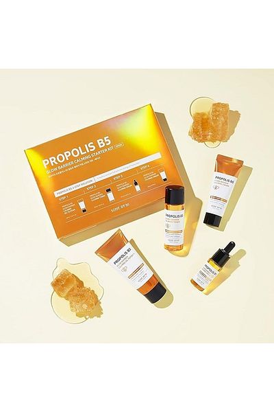 Some By Mi Korean Propolis B5 Glow Barrier Calming Starter Kit - Glow Oil + Toner + Serum + Cream