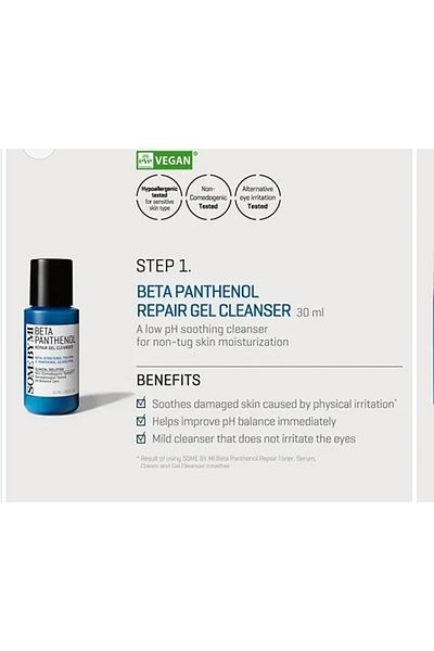 Some By Mi Korean Beta Panthenol Repair Starter Kit - Gel Cleanser + Toner + Serum + Cream