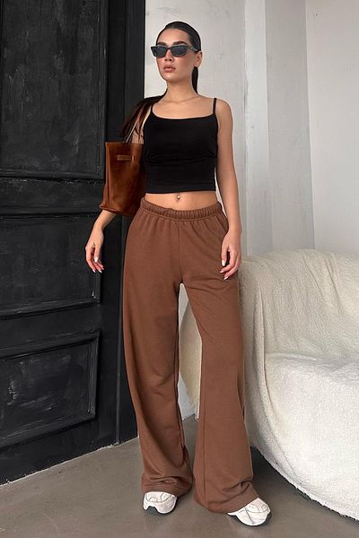 Madmext Braune Damen-Jogginghose mit weitem Bein MG2279