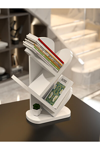 GOLDFALEZ Kitaplık Masa Üstü 3 Raflı Beyaz 7053